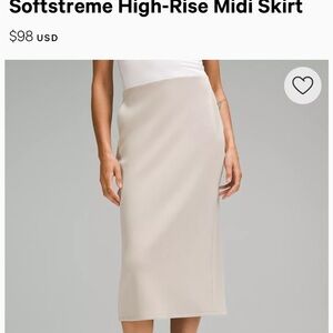 Lululemon Softstreme High Rise Midi Skirt